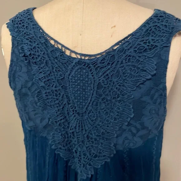 Knox Rose crochet boho teal tank - Picture 6 of 8